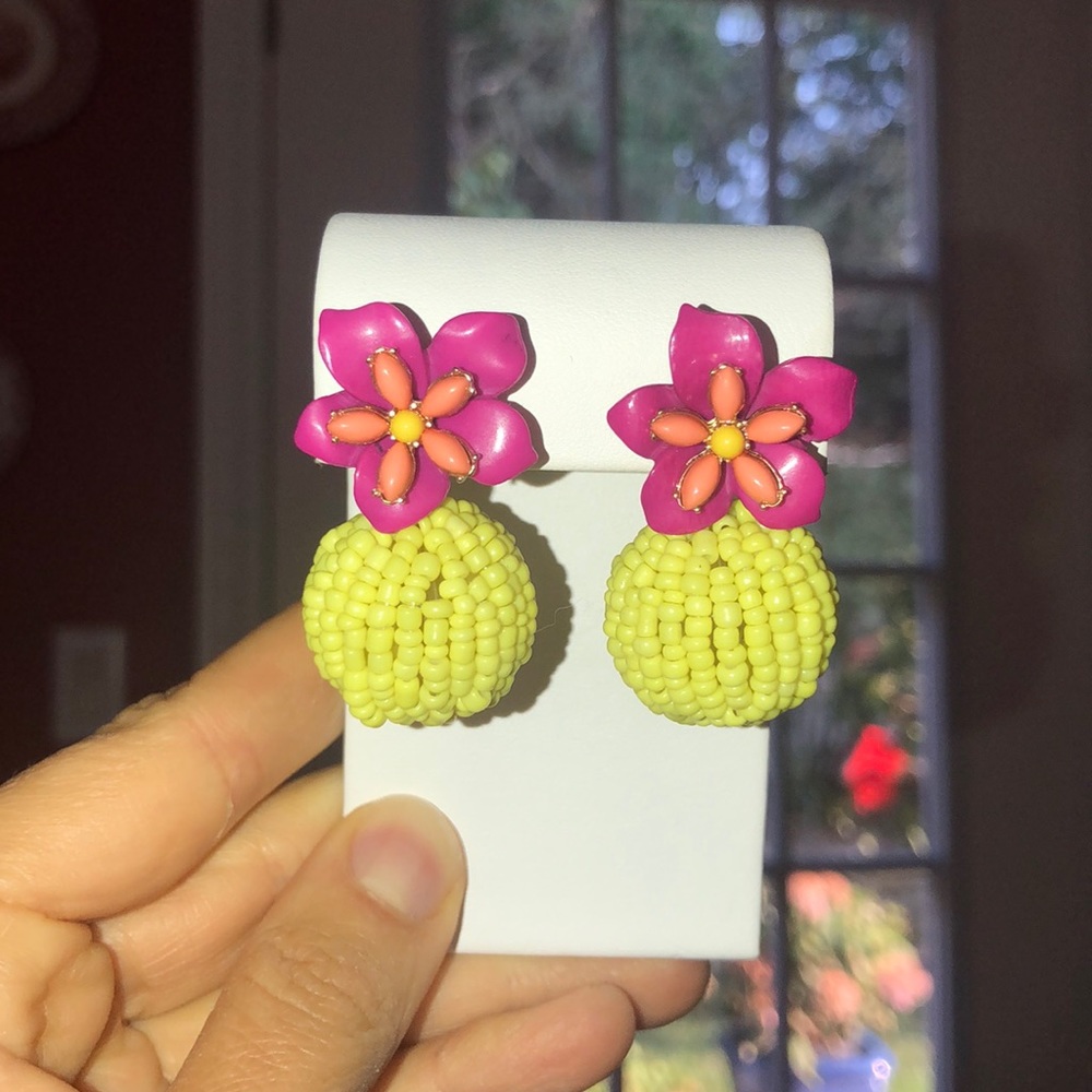 Baublebar pineapple flower earrings- NEVER WORN